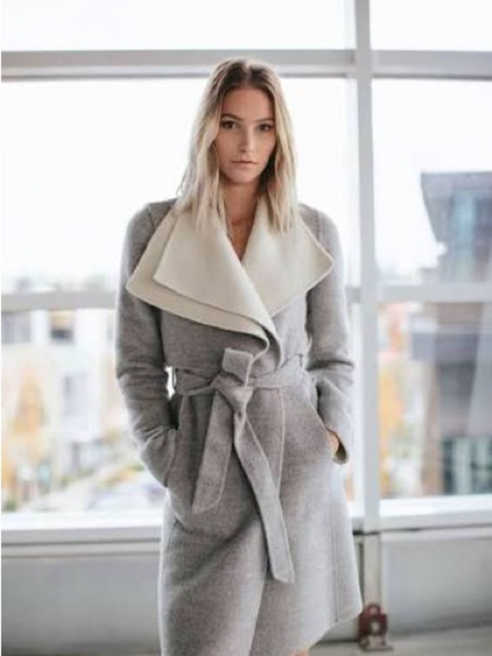 Gorgeous Mackage Two-Tone Wool Wrap Coat